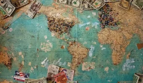 World Map Banknotes - Dollars / Euro